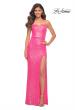 Picture of: Hot Pink Simple Sequin Dress with Open Low Back in Hot Pink, Detail Picture 1