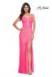 Picture of: Bustier Rhinestone Fishnet Dress with Deep V in Pink, Style: 32426, Detail Picture 1
