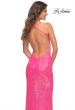 Picture of: Hot Pink Simple Sequin Dress with Open Low Back in Hot Pink, Detail Picture 2