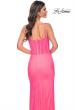 Picture of: Bustier Rhinestone Fishnet Dress with Deep V in Pink, Style: 32426, Detail Picture 2