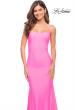 Picture of: Chic Luxe Jersey Gown with Train and V Back in Bright Colors in Hot Pink, Style: 30682, Detail Picture 3