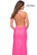 Picture of: Open Back Jersey Dress with Knot at Waist in Hot Pink, Detail Picture 4