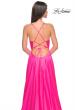 Picture of: Satin A-Line Gown with Cut Out and Twist Bodice in Neon in Hot Pink, Style: 31412, Detail Picture 4