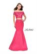 Picture of: Mikado Two Piece Prom Dress with Lace and Beading in Hot Pink, Style: 25583, Main Picture