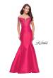 Picture of: Off The Shoulder Mikado Mermaid Gown with Lace in Hot Pink, Style: 26001, Main Picture
