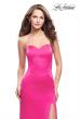 Picture of: Long Strapless Form Fitting Dress with Beaded Straps in Hot Pink, Style: 26253, Detail Picture 3