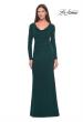 Picture of: Long Jersey Evening Dress with Draped Neckline in Hunter Green, Style: 30813, Main Picture