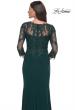Picture of: Lace and Net Jersey Gown with Illusion Sleeves in Cocoa, Style: 30384, Detail Picture 10