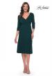 Picture of: Chic Tea Length Jersey Dress with Ruching in Hunter Green, Style: 30069, Detail Picture 1