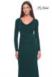 Picture of: Long Jersey Evening Dress with Draped Neckline in Hunter Green, Style: 30813, Detail Picture 3