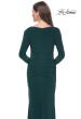 Picture of: Long Jersey Evening Dress with Draped Neckline in Hunter Green, Style: 30813, Detail Picture 4