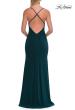 Picture of: Cowl Neck Jersey Gown with Open Back and High Slit in Hunter Green, Style: 33299, Detail Picture 14