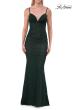 Picture of: Lace Fitted Gown with Ruched Bodice and Sheer Back in Hunter Green, Style: 33443, Detail Picture 18
