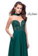 Picture of: Long Strapless Prom Dress with Pockets and Choker in Hunter Green, Style: 25450, Main Picture