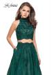 Picture of: Long Lace A-line Two Piece Prom Dress with Cut Outs in Hunter Green, Style: 26103, Detail Picture 4
