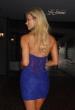 Picture of: Short Lace Strapless Dress with Sweetheart Neckline in Indigo, Style: 33927, Back Picture