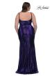 Picture of: Metallic Plus Size Prom Dress with Flattering Ruching in Indigo , Style: 33020, Detail Picture 8