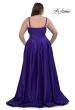 Picture of: Simple A-line Mikado Plus Dress with Slit in Indigo , Style: 33075, Back Picture