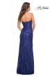 Picture of: Strapless Ruched Sequin Gown in Gorgeous Colors in Indigo, Detail Picture 10