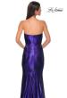Picture of: Strapless Draped Neckline Prom Dress in Metallic Jersey in Indigo , Style 32828, Detail Picture 19