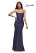 Picture of: Unique Soft Sequin Dress with Lace Up Back in Blue, Style: 30433, Detail Picture 1