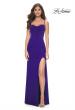Picture of: Ruched Net Jersey Dress with Bustier Top and Illusion Back in Indigo, Style: 32212, Detail Picture 1
