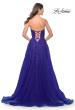 Picture of: Sweetheart Tulle Strapless Gown with Lace Applique in Indigo, Style: 32304, Detail Picture 1