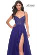 Picture of: Beautiful Rhinestone Beaded Illusion Top Tulle Prom Dress in Blue, Style: 32020, Detail Picture 2
