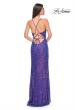 Picture of: Irridescent Sequin Long Prom Gown with Lace Up Back in Indigo, Style: 32339, Detail Picture 2