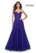 Picture of: Sweetheart Tulle Strapless Gown with Lace Applique in Indigo, Style: 32304, Detail Picture 4