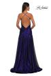 Picture of: Beautiful Long Metallic Net Jersey Gown with Flattering Ruching in Indigo, Style: 32887, Detail Picture 4