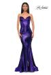 Picture of: Mermaid Metallic Prom Dress with Sweetheart Strapless Top in Indigo , Style 32995, Detail Picture 5