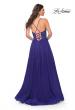 Picture of: Beautiful Rhinestone Beaded Illusion Top Tulle Prom Dress in Blue, Style: 32020, Detail Picture 7