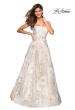 Picture of: Strapless Floral A Line Ball Gown with Pockets in Ivory Gold, Style: 27207, Main Picture