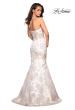Picture of: Floor Length Mermaid Strapless Floral Prom Dress in Ivory Gold, Style: 27275, Back Picture