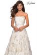 Picture of: Strapless Floral A Line Ball Gown with Pockets in Ivory Gold, Style: 27207, Detail Picture 4