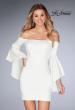 Picture of: Off the Shoulder Ruffle Sleeve Homecoming Dress in Ivory, Style: 25033, Detail Picture 2
