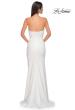 Picture of: Fabulous Jersey Dress with Rhinestones Lining the Top and HIgh Slit in Ivory , Style 32854, Detail Picture 8
