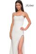 Picture of: Strapless Jersey Dress with Rhinestone Neckline and Slit Detail in Ivory , Style 32825, Detail Picture 13