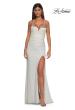 Picture of: Open Back Prom Dress with Rhinestone Detail Neckline in Ivory, Style: 32851, Detail Picture 13