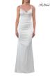 Picture of: Satin Gown with Cowl Neck and Open Back in Ivory, Style: 33193, Detail Picture 13