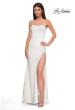 Picture of: Strapless Jersey Dress with Rhinestone Neckline and Slit Detail in Ivory , Style 32825, Detail Picture 15