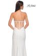 Picture of: Strapless Jersey Dress with Rhinestone Neckline and Slit Detail in Ivory , Style 32825, Detail Picture 16