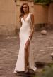Picture of: Open Back Evening Dress with Rhinestone Embellished Sides and Back in Ivory , Style: 32922, Back Picture
