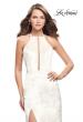 Picture of: Long Velvet Prom Dress with Leg Slit and Open Back in Ivory, Style: 25861, Detail Picture 1