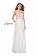 Picture of: Long Strapless Prom Dress with Pockets and Choker in Ivory, Style: 25450, Detail Picture 2