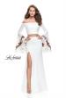 Picture of: Two Piece Off the Shoulder Dress with Long Bell Sleeves in Ivory, Style: 25741, Detail Picture 2