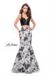 Picture of: Floral Two Piece Prom Gown with Strappy Back in Ivory Multi, Style: 25756, Main Picture