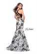 Picture of: Floral Two Piece Prom Gown with Strappy Back in Ivory Multi, Style: 25756, Back Picture