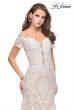 Picture of: Polka Dot Off the Shoulder Two Piece Tulle Prom Dress in Ivory/Nude, Style: 26192, Detail Picture 2